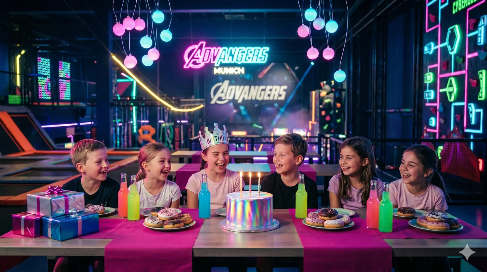 Kindergeburtstag bei Advangers Buchholz, Partyraum mit Action-Welten